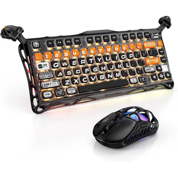 GravaStar Mercury K1 Pro Keyboard CyberFlare & X Pro Mouse Galaxy Black