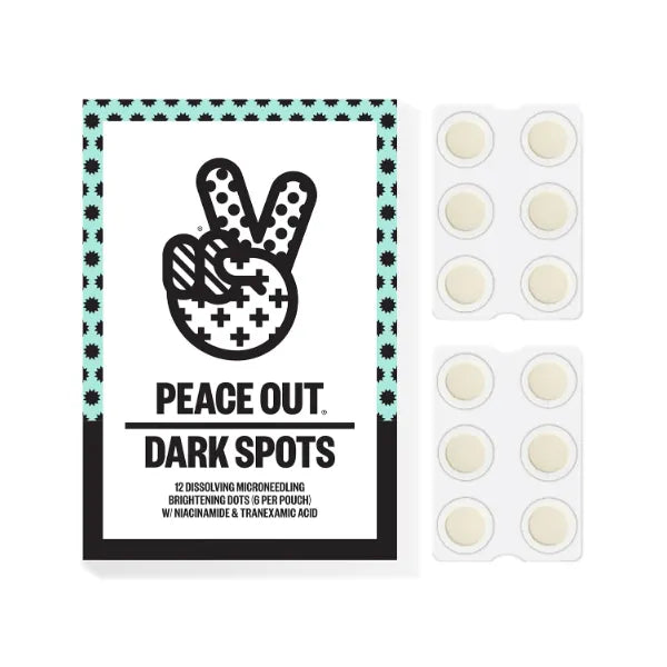 PEACE OUT Microneedling Dots for Dark Spots, Targeted Spot Patches with Dissolving Microneedles, Niacinamide, Hydrocolloid, Skincare for Uneven Tone and Texture (12 Count)