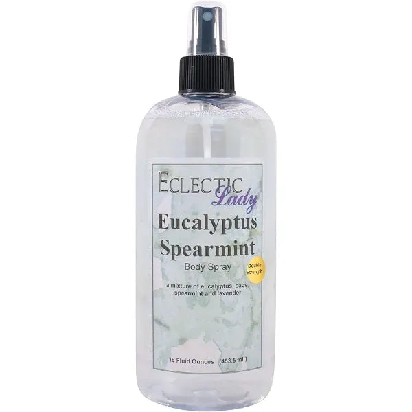 Eclectic Lady Eucalyptus Spearmint Body Spray, Double Strength, 16 ounces, Body Mist for Women with Clean, Light & Gentle Fragrance, Cologne with Soft, Subtle Aroma For Daily Use