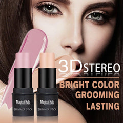 Highlighter Stick, Concealer Sticks Highlighting Powder Creamy Silver Gold Shimmer Bronzer Highlighter Makeup for Face Repairing Flawles(#2)