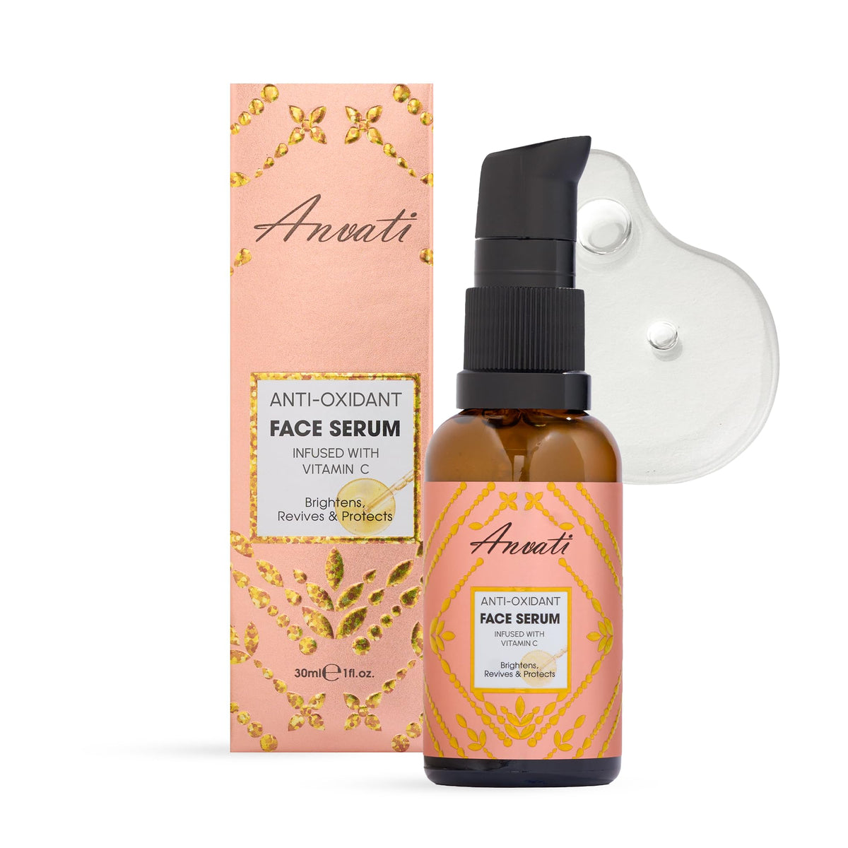 Anvati Anti-oxidant Vitamin C Serum for face – Vitamin Illuminating with Hyaluronic Acid – Wrinkles and Dark Spot Correcting Glow serum – 30ml