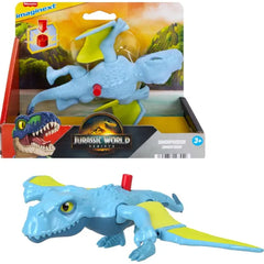 Fisher-Price Imaginext Jurassic World Dinosaur Action Figure with Kid-Activated Motion with Aquilops Dino, Dimorphodon Dino and Tyrannosaurus Rex Dino for kids