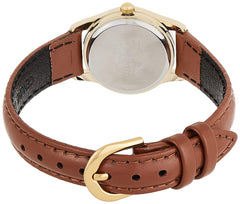 Casio Womens Quartz Watch, Analog Display and Leather Strap