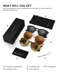 SUNGAIT Vintage Round Sunglasses for Women Men Classic Retro Designer Style
