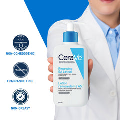 CeraVe SALICYLIC ACID Lotion, Renewing SA Exfoliating Body Lotion for Dry, Rough & Bumpy Skin, Psoriasis, Keratosis Pilaris, Itching & Flaking. With Lactic Acid, Hyaluronic Acid, Fragrance Free, 237ML