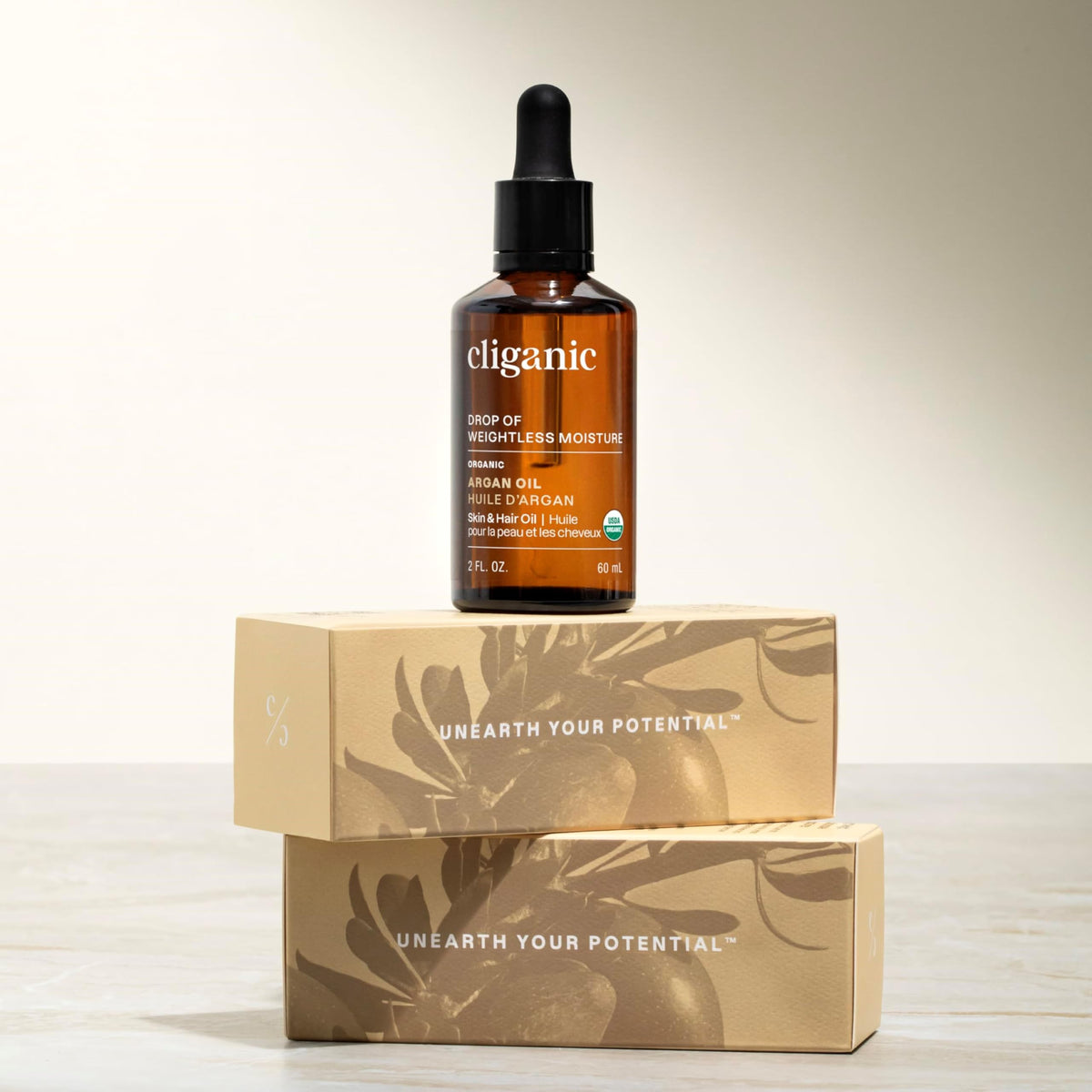 Cliganic USDA Organic Argan Oil, 100% Pure | for Hair, Face & Skin | Natural Cold Pressed Carrier Oil, Imported from Morocco