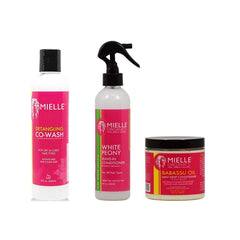 Mielle Organics Detangling Co-Wash + White Peony Leave-In Conditioner + Babassu Oil Mint Deep Conditioner 8oz"Set"