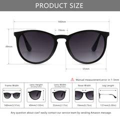 SUNGAIT Vintage Round Sunglasses for Women Men Classic Retro Designer Style