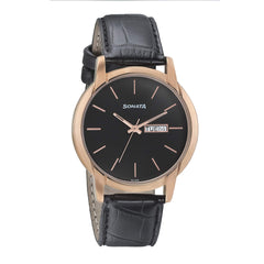 Sonata Beyond Gold Analog Black Dial Men's Watch-NN77031WL05/NP77031WL05