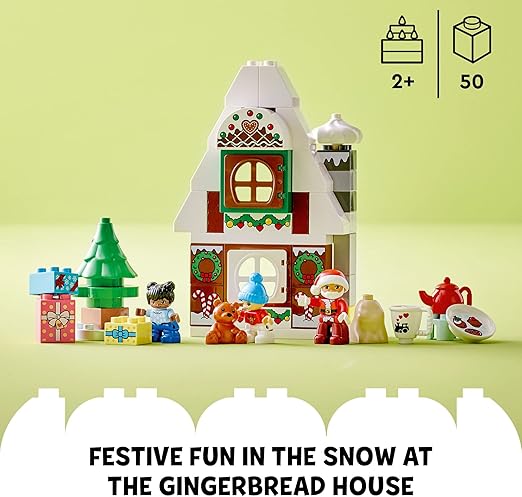 LEGO DUPLO Santa's Gingerbread House 10976 Building Toy Set; Christmas Playset; Gift for Preschoolers, Boys and Girls Ages 2+ (50 Pieces)