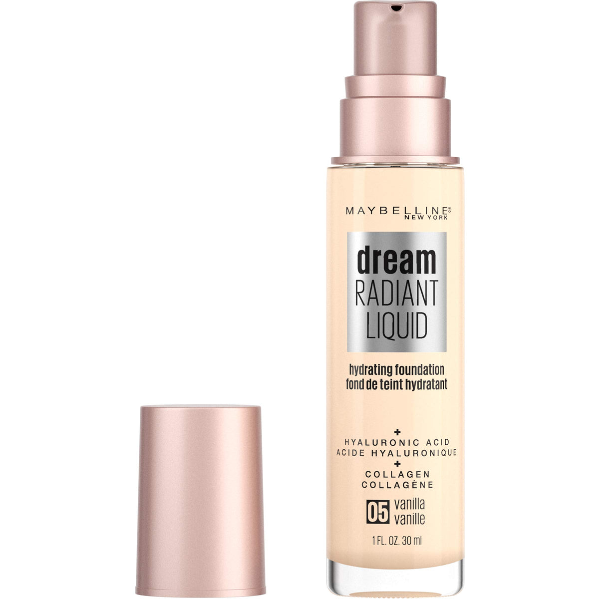 MAYBELLINE (Vanilla) - dream Radiant Liquid Medium Coverage Hydrating Makeup, Lightweight Liquid Foundation, Vanilla, 30ml
