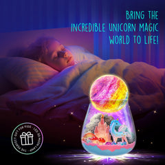 ONE TO FOUR Unicorn Terrarium Gifts for Kids - Light Up Terrarium Crafts Kit with DIY Moon Lamp - Unicorn Toys for Girls - Arts and Crafts Birthday Gift for Girls Ages 4 5 6 7 8-12 Year Old