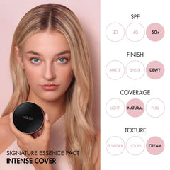 AGE 20's Signature Intense Sunscreen SPF 50+ Foundation, Natural Coverage, Cushion Korean Makeup, 71% Essence Natural Dewy Finish, Refill Included, 13 Ivory (0.49 oz x2 ea)