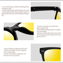 Joopin Folding Sunglasses for Men Women UV400 Protection Easy Carry Foldable Sunglasses for Driving Traveling