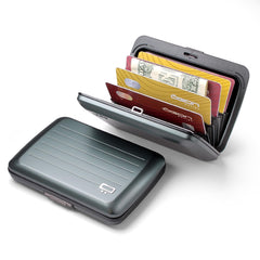 Aluminium Smart Case V2 Wallet - Metal Clasp - RFID Blocking Card Holder - Holds up to 10 Cards and Banknotes - Aluminum Platinium