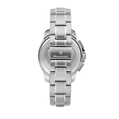 Maserati Men's Successo Solar 44 mm Case Black Dial Wrist Watch, Stainless Steel Bracelet