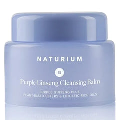 Naturium Purple Ginseng Cleansing Balm Plus Plant Based Esters & Linoleic Rich Oils, Smoothing Face Wash, 3.0 oz