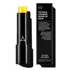 Allies of Skin Peptide & Ceramide Repair Lip Balm with Palmitoyl Tripeptide-5, Ceramide NP, Sea Buckthorn Oil, Avocado and Sunflower Seed Oil, Shea Butter, Vitamin C & E. 3.8g/ 0.13 oz