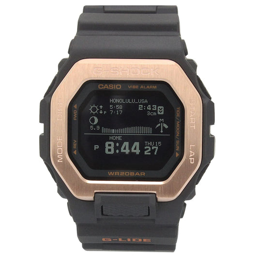 Casio G-Shock Analog-Digital World Time Watch - Black / Black / Rose Gold