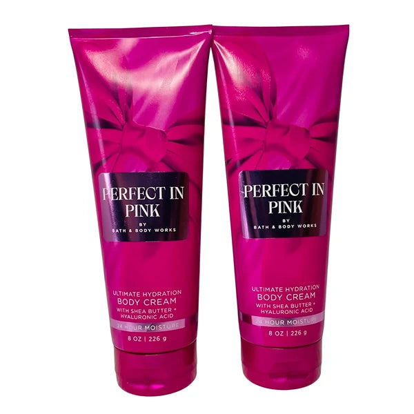 Bath & Body Works Perfect in Pink Ultimate Hydration Body Cream 8 Ounces Pack of 2