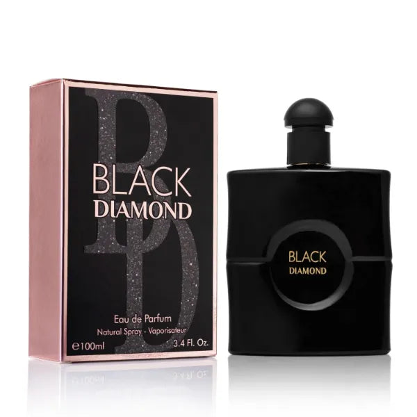 URBAN COLLECTION Black Diamond for Women Eau De Parfume- Top Notes of Pink Pepper & Orange Blossom - Base Scents of Warm Vanilla, Patchouli, Cashmere Wood & Cedar - Natural & Paraben Free - Elegant 100ml Bottle