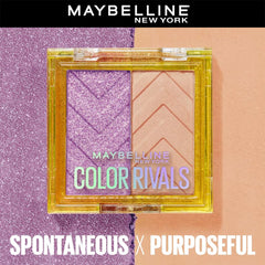 Maybelline New York Color Rivals Pigmented Eyeshadow Palette, Long lasting, Sweatproof, Waterproof, Matte, Shimmer : Spontaneous x Purposeful, 3g