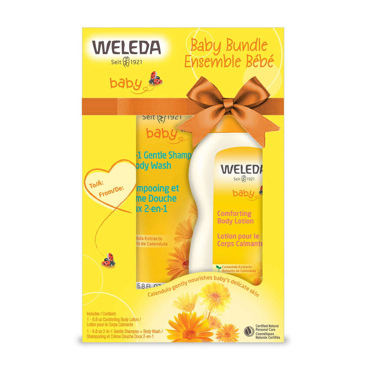 Weleda Baby Calendula Body Wash and Shampoo Set, 6.8 fl oz (2 Pack) Botanically Enriched Baby Care with Calendula and Sweet Almond Oil