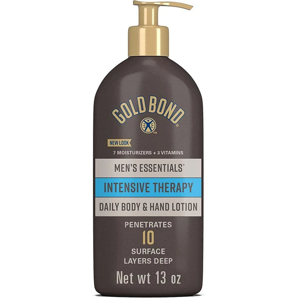 Gold Bond Men's Essentials Intensive Therapy Lotion, 13 oz., Daily Body & Hand Lotion With Aloe