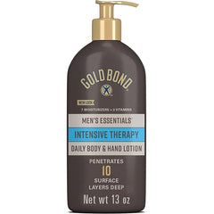 Gold Bond Men's Essentials Intensive Therapy Lotion, 13 oz., Daily Body & Hand Lotion With Aloe