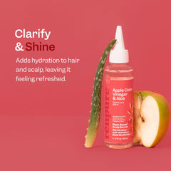 RENPURE Plant Based Apple Cider Vinegar Clarify & Shine Scalp Serum - Natural Peppermint Oil Dry Scalp Product For Dandruff Treatment & Itchy Scalp - Eco Friendly Hair Rinse Cleanser For Women & Men