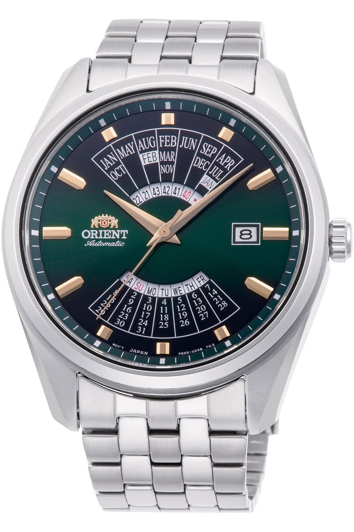 Orient RA-BA0002E10B Multi-Year Calendar Analog Automatic Watch for Men, 43 mm Case Size, Silver/Gold