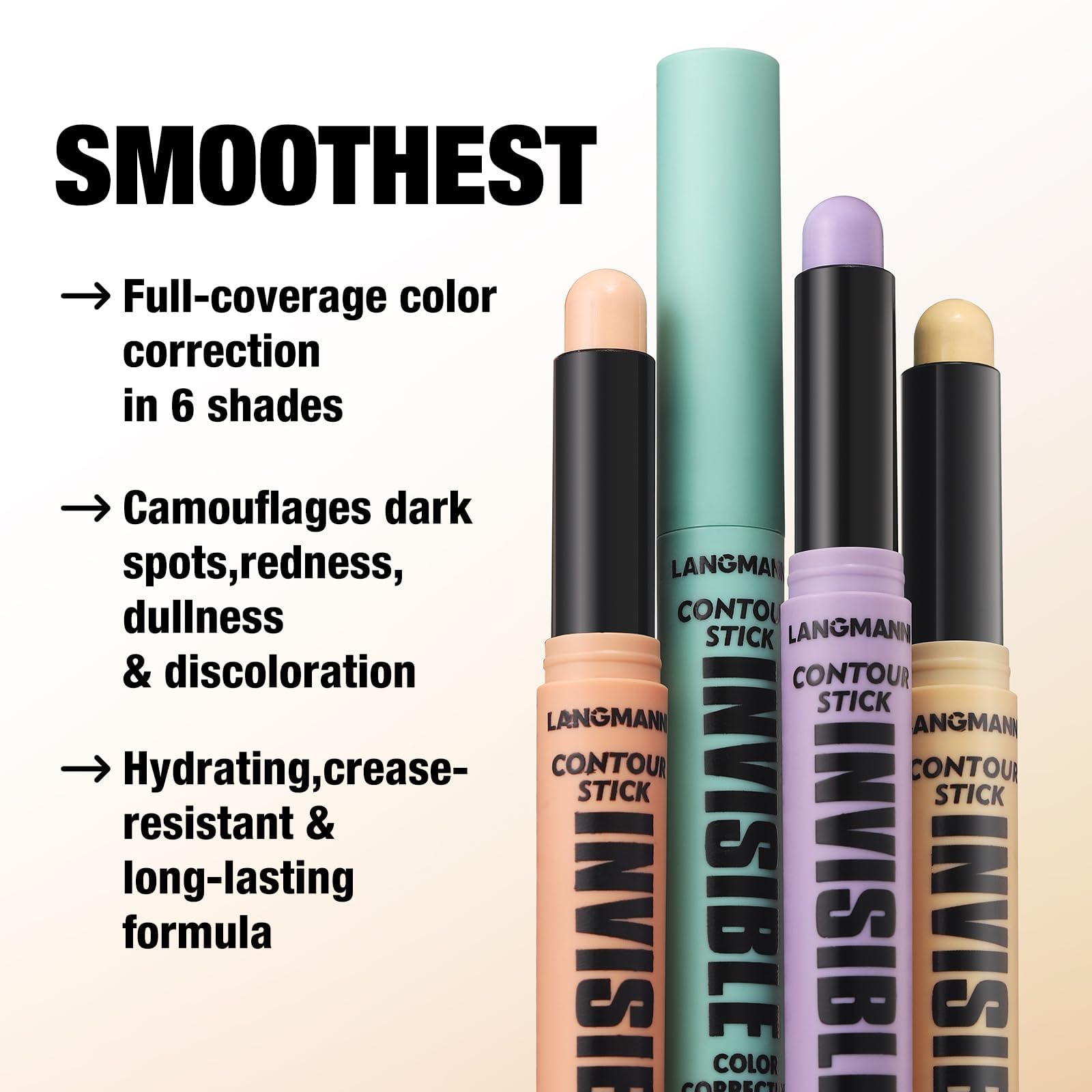 KASTWAVE 6 Color Contour Stick Concealer Bronzer Stick Cream Palette Contour Multifunctional Contouring Makeup Kit for Face Highlighter Makeup Stick Set Long Lasting & Waterproof