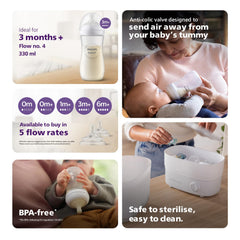AVENT PHILIPS Natural Bottle (330ml, Pack of 2, SCF036/20)