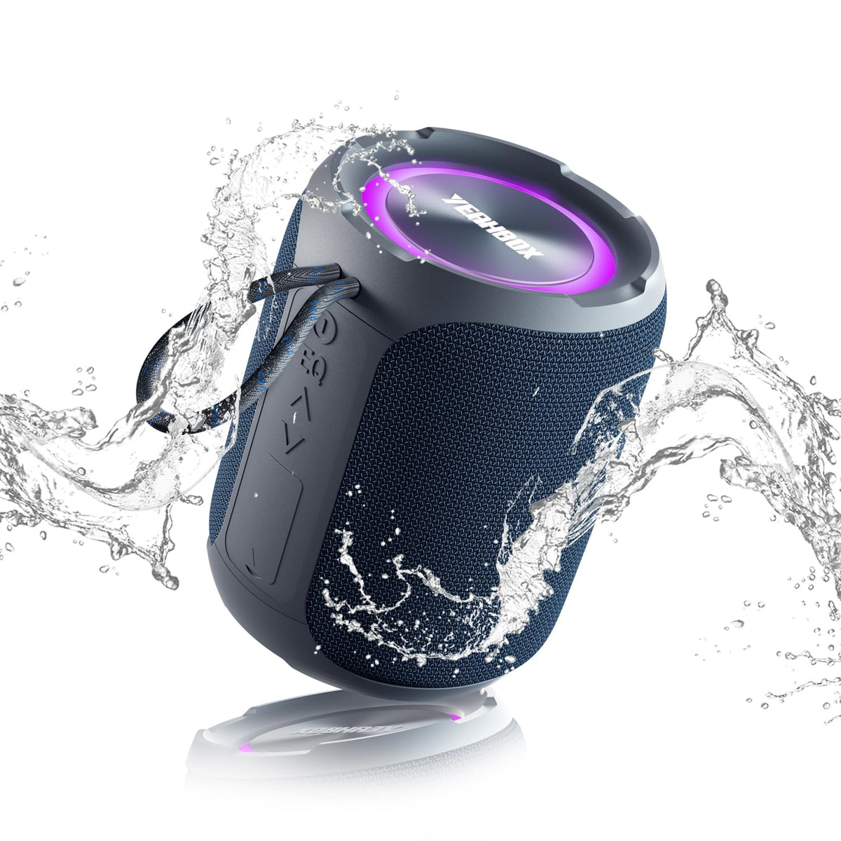 YEAHBOX Portable Bluetooth Speaker with Stereo Wireless Speaker, IPX7 Waterproof, Bluetooth 5.3 with 4-in 1 BT/Aux/TF-Card/U Disk Input, Wireless Speaker for Outdoor/Home/Party/Electronic Gadgets