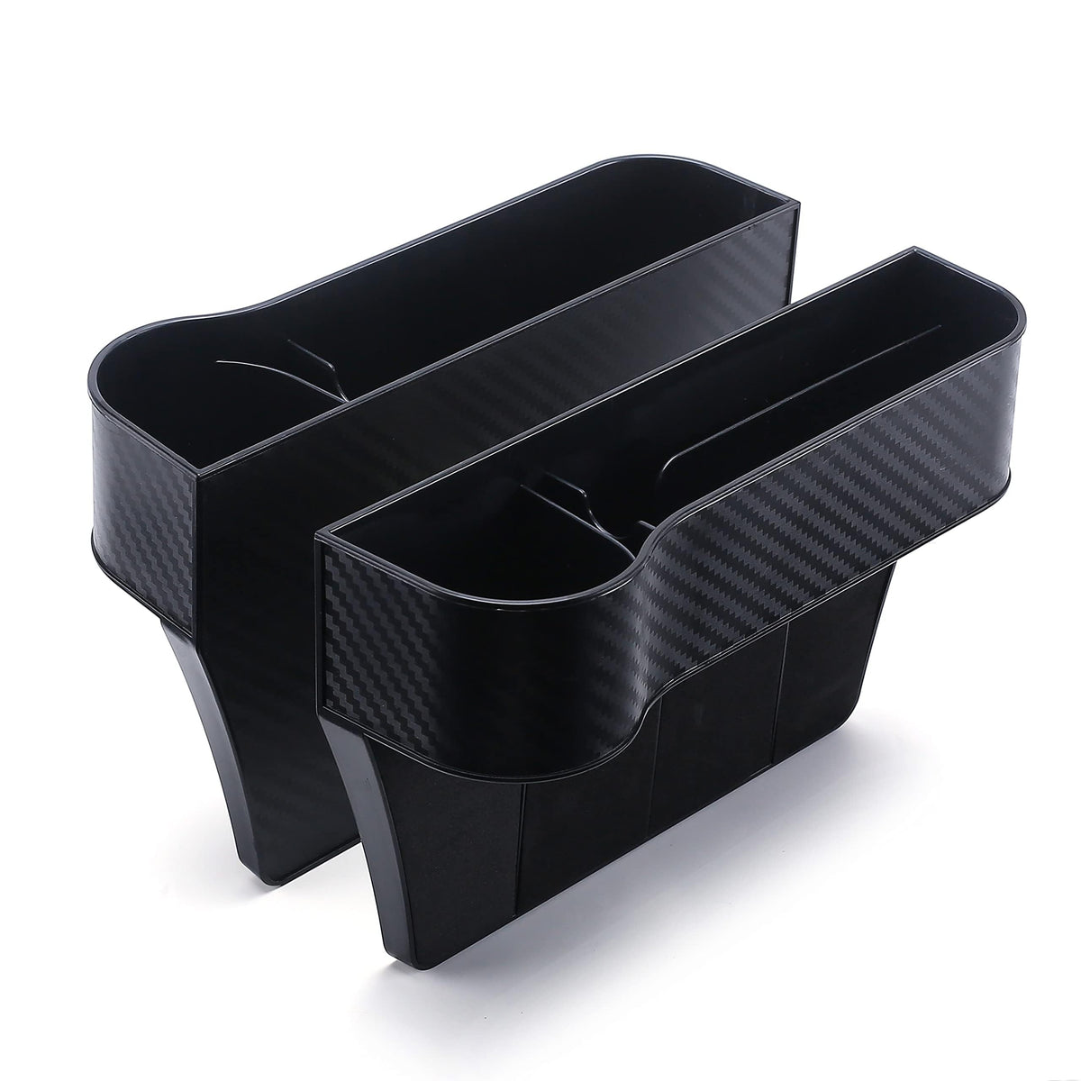 Algasan Car Seat Gap Filler Organizer, Multifunctional Seat Gap Storage Box with Cup Holder, Console Side Extra Pouchs with USB Car Charger, Auto Accessories for Cellphone Wallet Key (2 side),Black