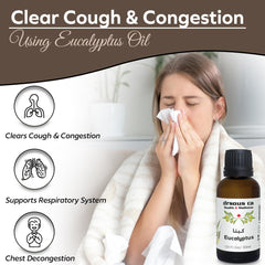 Drsous Ca Organic Eucalyptus Oil for Diffuser 30ml | 100% Pure and Natural Cold Pressed Eucalyptus Essential Oil for Aromatherapy, Skin care, and Muscle Relief | Made in Palestine