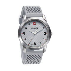 Sonata Smart Plaid Analog Grey Dial Men's Watch 77107SP01W/NN77107SP01W/NP77107SP01W