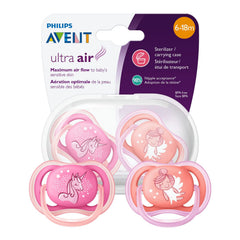 AVENT Philips SCF345/22 Ultra Air Dummy 6-18 months, Breathable Orthodontic, BPA free, Double pack, Angel/Unicorn