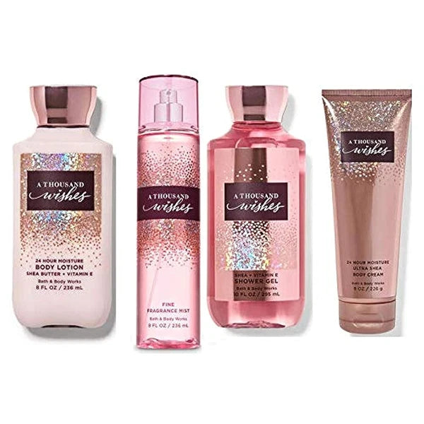Bath & Body Works A Thousand Wishes Gift Set- Body Lotion, Shower Gel, BodyCream,Fine Fragrance Mist - FULL SIZE