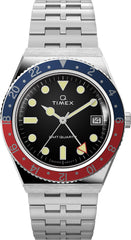 Timex Men's Q GMT 38mm Watch - Black/Silver