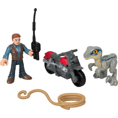 Fisher-Price Imaginext Jurassic World Dinosaur Toys Owen Grady & Blue Figure Playset for Preschool Pretend Play