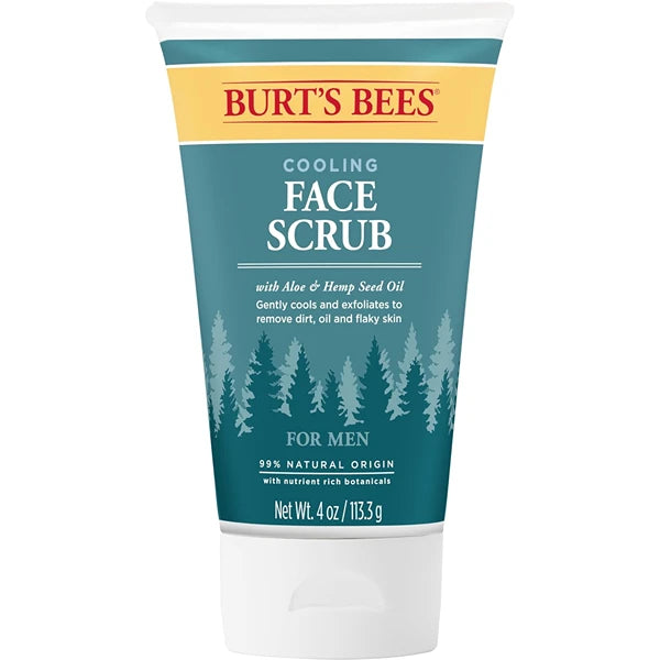 Burt's Bees Cooling Face Scrub with Aloe & Hemp, For Men, 4 Ounces
