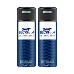 David Beckham Classic Blue Deodorant Spray 150ml (Pack of 2)