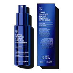 Allies of Skin Copper Tripeptide & Ectoin Advanced Repair Face Serum | Hydrating Moisturizer for Dry Skin | Anti Aging Skincare with Peptides | Treat Fine Lines & Wrinkles (1 Fl. oz)