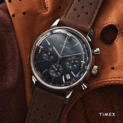 Timex Men's Marlin 40mm Watch - Black Strap Black Dial Stainless Steel Case - Brown/Green/Stainless Steel