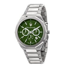 Maserati Stile 45MM CHR Green DIAL BR SS,Modern - Stainless Steel/Metallic