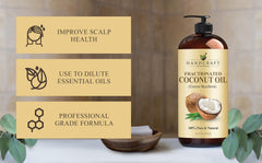 Handcraft Blends Fractionated Coconut Oil – 100% Pure & Natural Premium Therapeutic Grade – Huge 16 Fl Oz (Pack of 1) - Coconut Carrier Oil for Aromatherapy, Massage, Moisturizing Skin & Hair