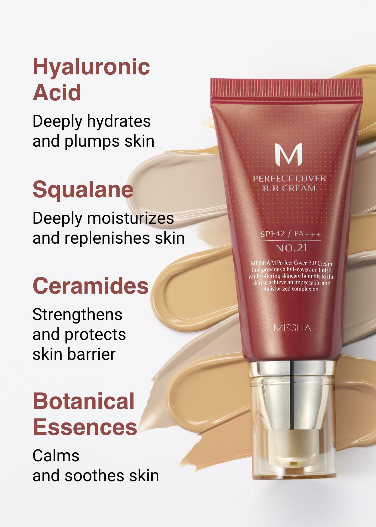 Missha M Perfect Cover Bb Cream SPF 42 Pa Plus # 21, Light Beige 1+1