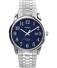 Timex Men's Easy Reader Watch - Silver-Tone/Silver-Tone/Blue