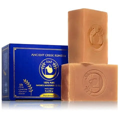 Ancient Greek Remedy Organic Face and Body Soap Bars for Dry, Normal, and Sensitive Skin. Gentle Wash Treatment for Women and Men With soap Holder (2 pack)